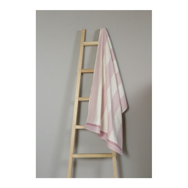 Розова и бяла памучна кърпа за баня, 70 x 135 cm - My Home Plus