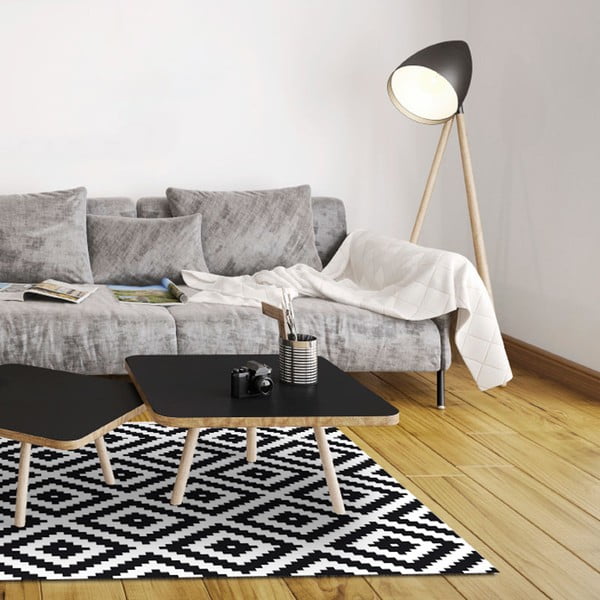 Odolný vinylový koberec Black and White, 140x200 cm-image-1