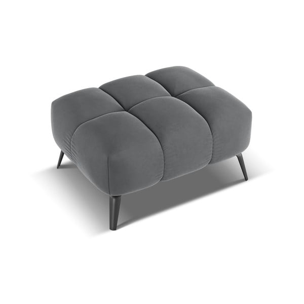 Сива кадифена табуретка Nalu – Makamii-image-3