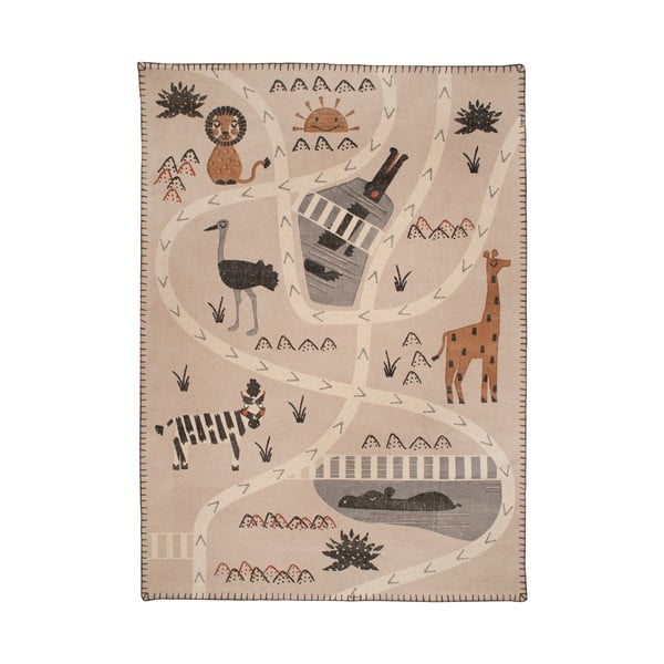 Детски килим с ръчна щампа , 100 x 140 cm Little Savannah - Nattiot
