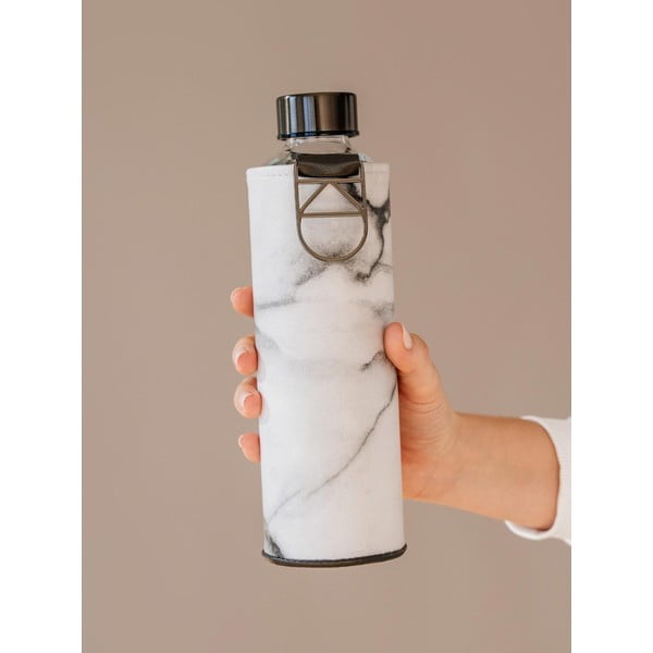 Бяло-черна стъклена бутилка за пътуване 0,75 л Mismatch - Equa-image-1