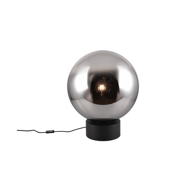 Черна LED настолна лампа със стъклен абажур (височина 60 cm) Cipallone – CINQUE
