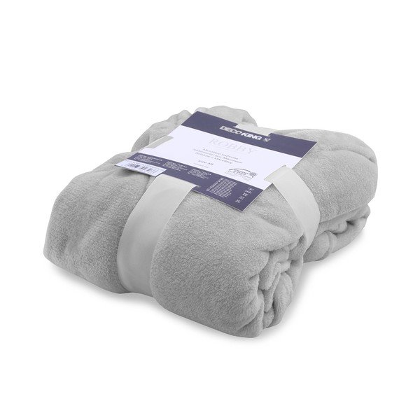 Šedý unisex župan z mikrovlákna DecoKing Robby, velikost XS-image-1