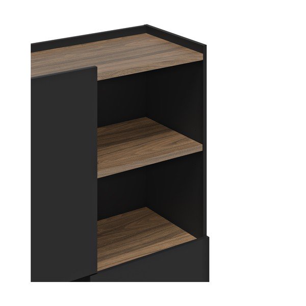 Кафяво-черен шкаф за книги от орех 180x83 cm Nina - TemaHome-image-4
