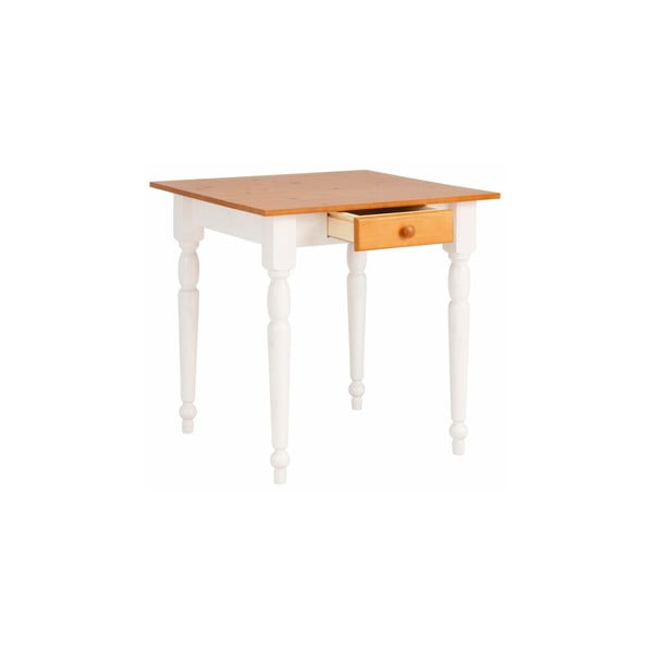 Jídelní stůl s bílými nohami z borovicového dřeva Støraa Normann, 75 x 75 cm