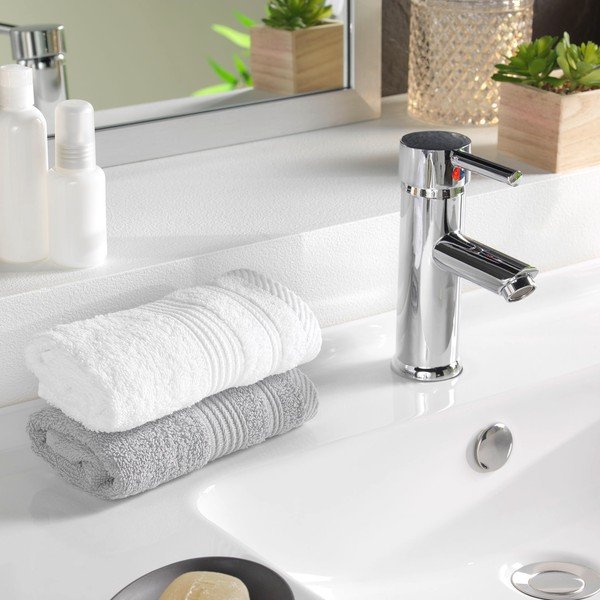 Бяла памучна кърпа от тери 30x50 cm Tendresse – douceur d'intérieur-image-1