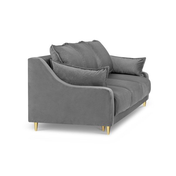 Светлосив разтегателен диван с място за съхранение Pansy, 215 cm - Mazzini Sofas-image-3
