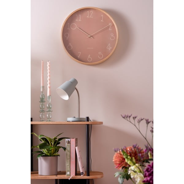 Розов стенен часовник Sencillo, ø 40 cm - Karlsson-image-1