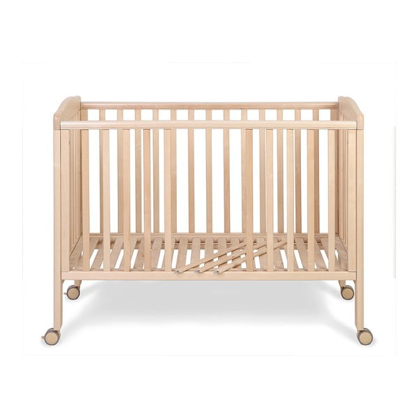 Дървено детско легло на колела с регулируема страна Qu, 60 x 120 cm - YappyKids-image-3