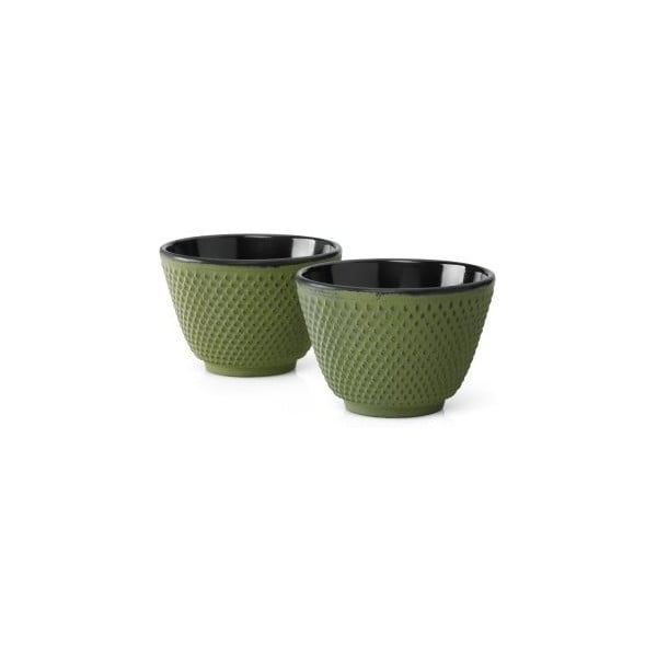 Комплект от 2 зелени чугунени чаши за чай , ⌀ 7,8 cm Xilin - Bredemeijer