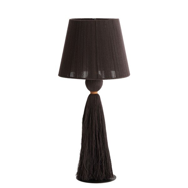 Тъмнокафява настолна лампа с текстилен абажур (височина 58 cm) Espino – Light & Living