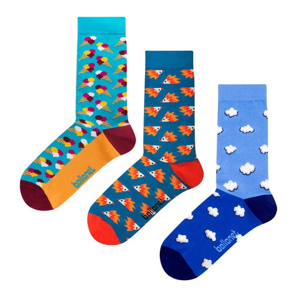 Комплект от 3 чифта сини чорапи в подаръчна кутия, размер 36-40 Novelty - Ballonet Socks