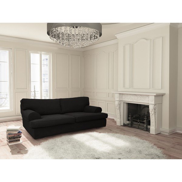 Černá pohovka pro čtyři Rodier Merino-image-1