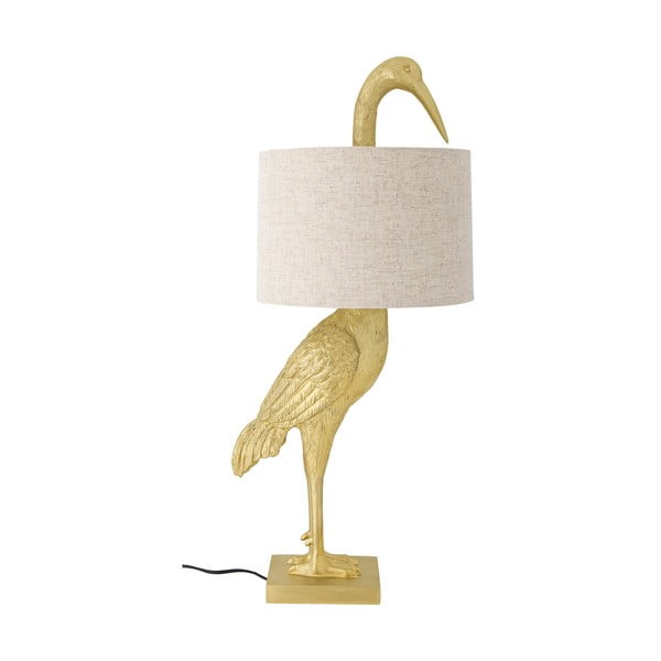 Настолна лампа в златисто с текстилен абажур (височина 73 cm) Heron - Bloomingville