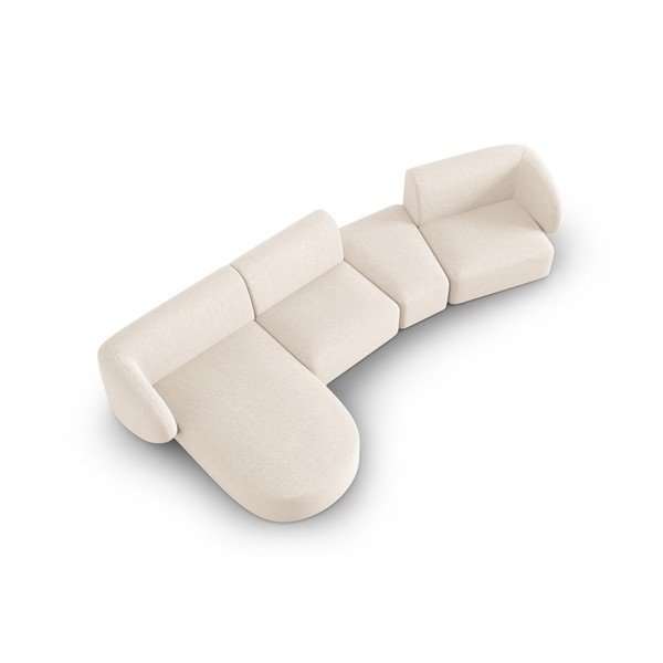 Бежов шенилов ъглов диван (ляв ъгъл) Paolo – Milo Casa-image-1