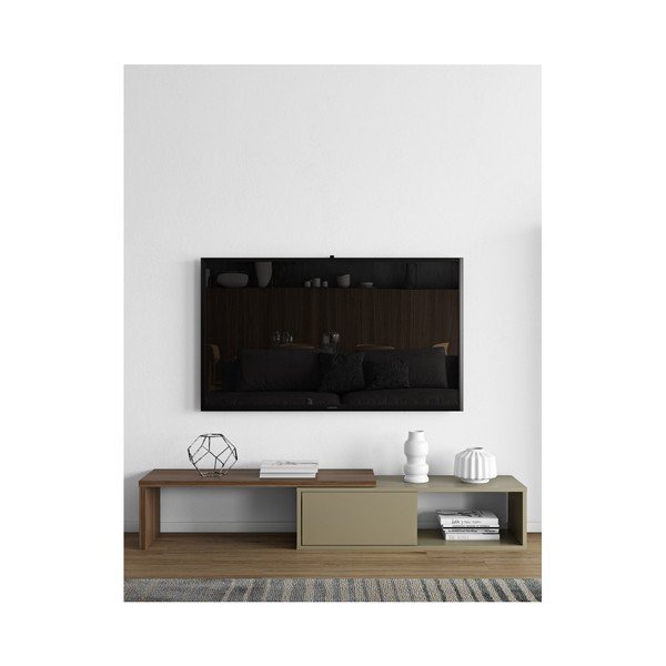 Сива променлива маса за телевизор с орехов фурнир Move - TemaHome-image-1