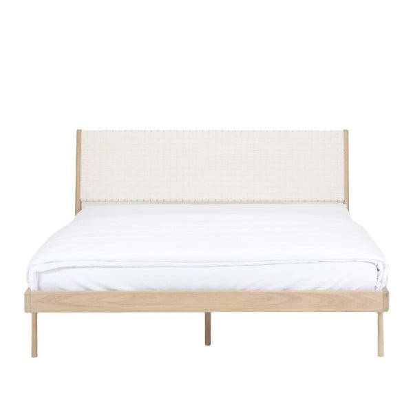 Масивно дъбово легло с бяла табла , 180 x 200 cm Fawn - Gazzda