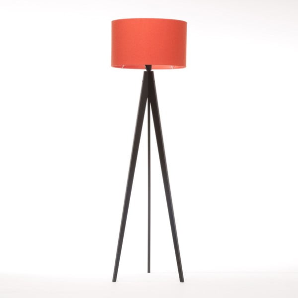 Červená stojací lampa Artist, černá lakovaná bříza, 150 cm