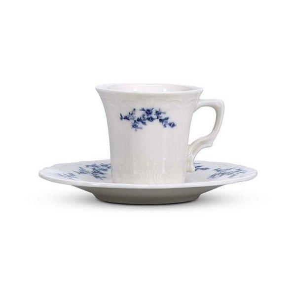 Бяла/синя порцеланова чинийка ø 12 cm Retro – BonBistro-image-3
