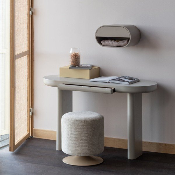 Бежова табуретка от прежда с примки от букле Islen – WOOOD-image-2