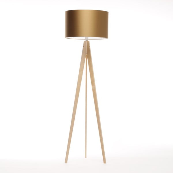 Zlatá stojací lampa 4room Artist, bříza, 150 cm