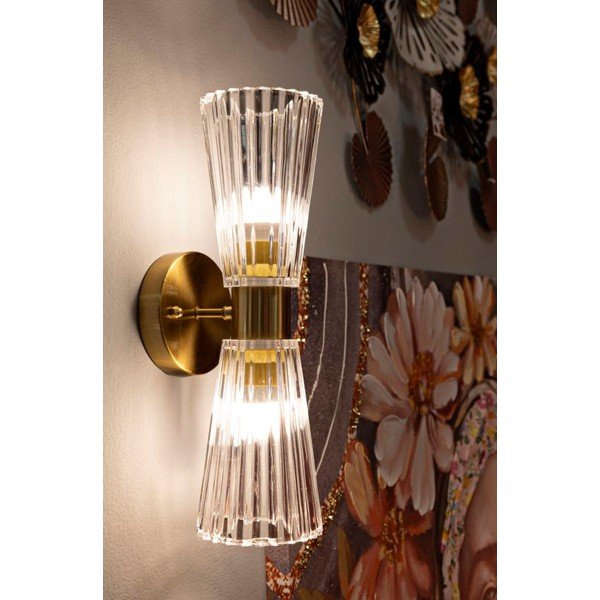 Стъклена стенна лампа  в златист цвят Prague – Mauro Ferretti-image-1