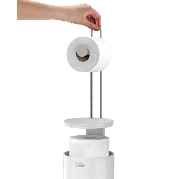 Бяла пластмасова поставка за тоалетна хартия EasyStore – Joseph Joseph-image-4