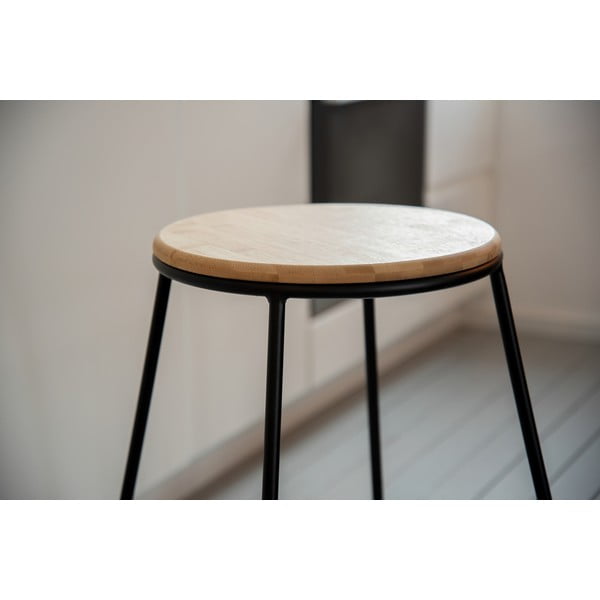 Бар столове в черен и естествен цвят в комплект от 2 броя (височина на седалката 70 см) Loft - Wenko-image-3
