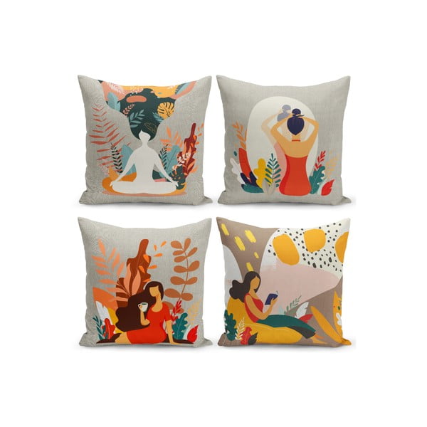 Комплект от 4 декоративни калъфки за възглавници Chill, 43 x 43 cm - Kate Louise