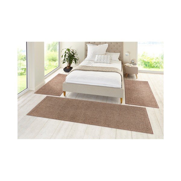 Комплект от 3 кафяви пътеки Pure - Hanse Home-image-1