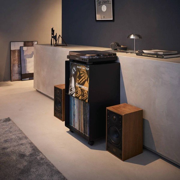 Черен метален подвижен стелаж 40x73x38 cm Tower – YAMAZAKI-image-1