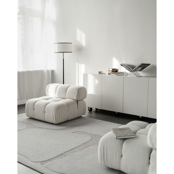 Светлосив вълнен килим 200x300 cm Morphic Organica – Agnella-image-1