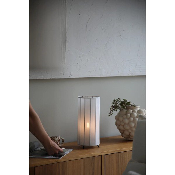 Черно-бял настолна лампа с текстилен абажур (височина 31,5 cm) Hikari – Markslöjd-image-1