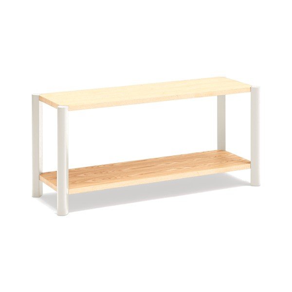 Кремав/в светло естествен цвят стелаж от декор от дъб  126x59x43 cm Bona – Teulat-image-2