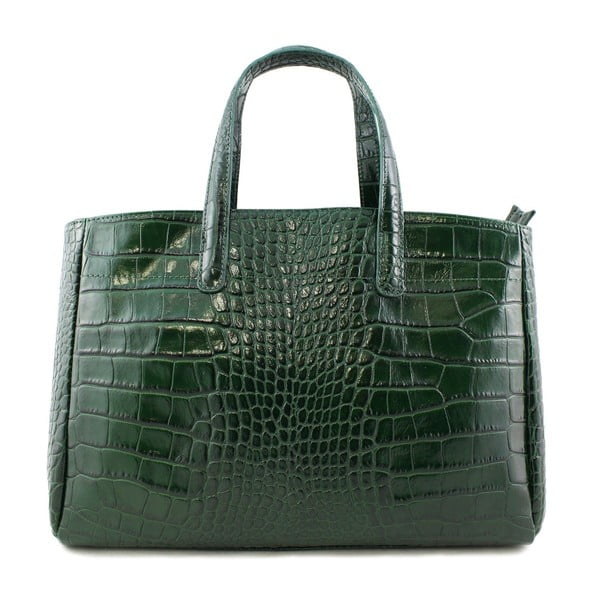 Zelená kožená kabelka Luciano Calboni Milana