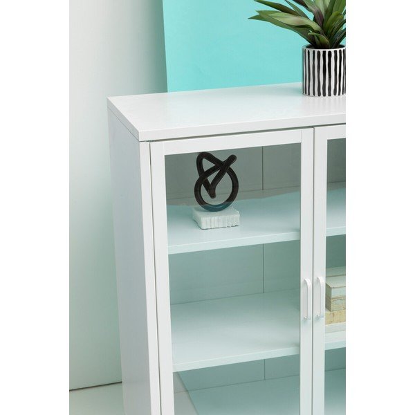 Бяла стоманена витрина 80x102x40 cm Acier – Premier Housewares-image-2