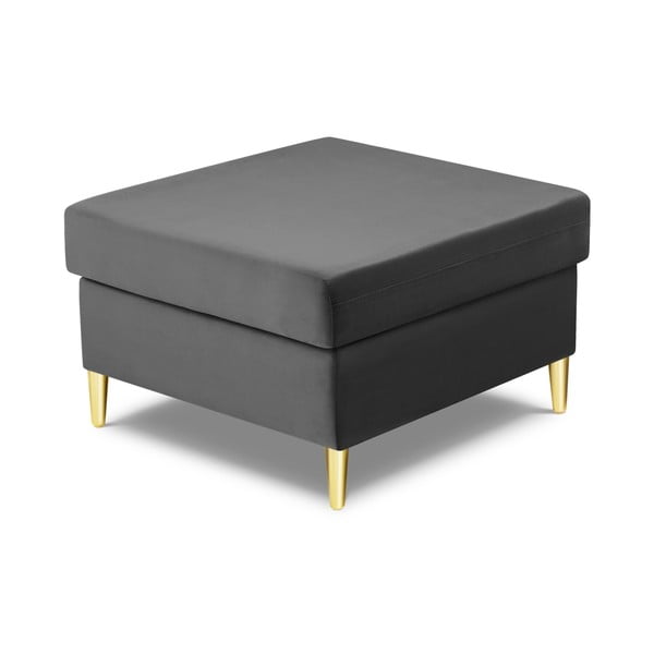 Светлосива кадифена табуретка Kyoto – Cosmopolitan Design-image-2