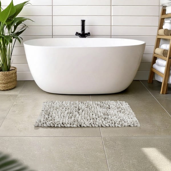 Сиво-бежов текстилен килим за баня 60x90 cm Lerici – Wenko-image-1