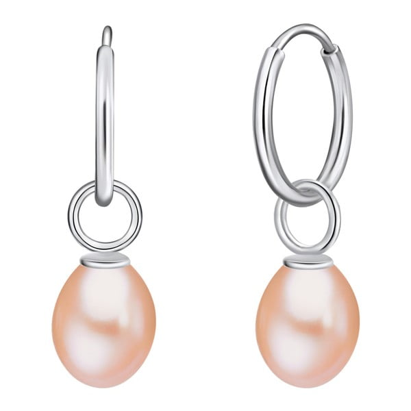 Světle oranžové perlové náušnice Chakra Pearls