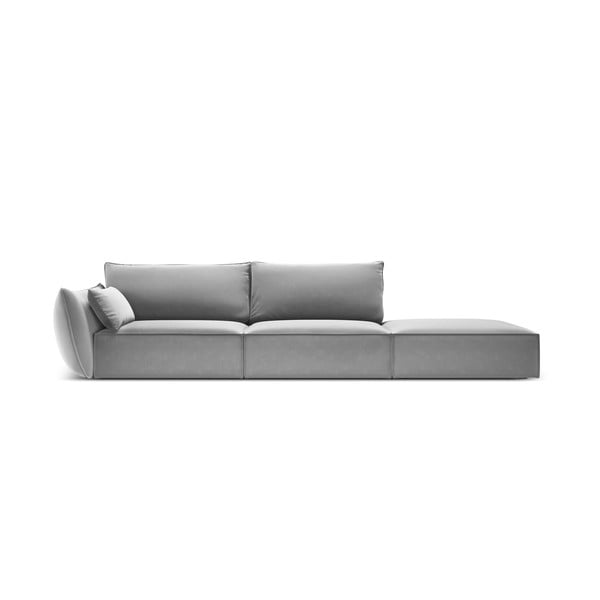 Светлосив кадифен диван ляв ъгъл 264 cm Vanda – Mazzini Sofas