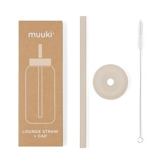 Силиконова сламка с четка за почистване и капак Summer Sand – Muuki