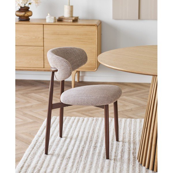 Бежов/тъмнокафяв тапициран трапезен стол Levanto – House Nordic-image-1