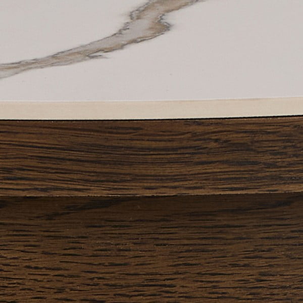 Кръгла масичка за кафе с керамичен плот в бежов и тъмнокафяв цвят ø 90 cm Southampton – Actona-image-3