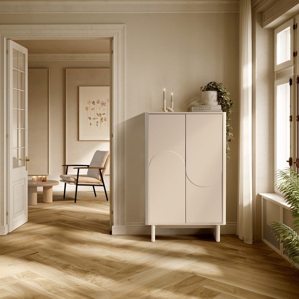 Кремаво шкафче 80x130x40 cm Solei – MOME-image-1