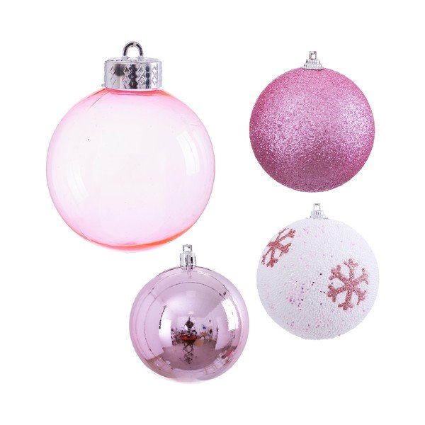 Комплект от 16 коледни декорации в розово Unimasa Пяна, ø 6 см - Casa Selección-image-1
