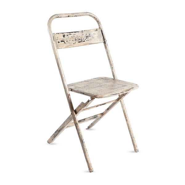 Бял метален сгъваем стол с патина Mash - RGE