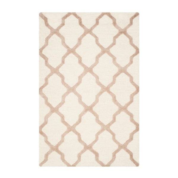 Bílo-béžový vlněný koberec Safavieh Ava 121 x 182 cm