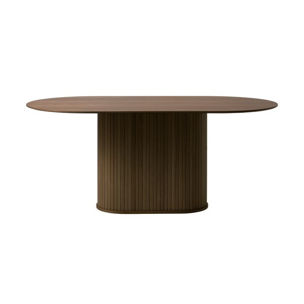Кафява трапезна маса с дъбов плот 95x180 cm Nola – Unique Furniture