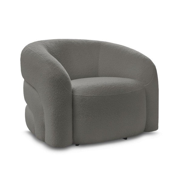 Сиво въртящо се кресло от прежда с примки от букле Elina – Bobochic Paris