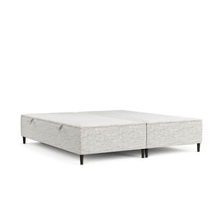 Светлосиво тапицирано двойно легло с място за съхранение 160x200 cm Tate – Maison de Rêve